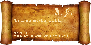 Matyasovszky Jutta névjegykártya